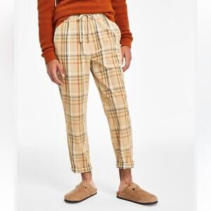 Sun + Stone Men's Joey Plaid Pull-On Pants Medium